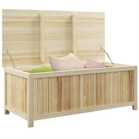 Panca Contenitore da Giardino da 172L in Legno di Abete, 120x55x45cm, Colore Legno 84G-185V00ND