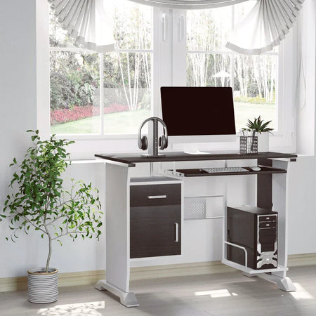 Scrivania per Computer Porta PC, Scrivania per Cameretta e Ufficio con Cassetto Legno 100x52x75 cm CQ4920-019CQ4