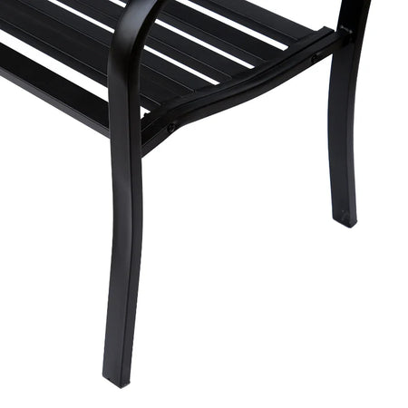 Panchina da Esterno Panca da Giardino Max 240kg Metallo 127 × 60 × 85cm Nero 84B-182BK
