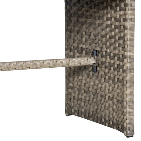 Set Salotto da Giardino in Rattan PE con Divano 3 Posti, 2 Poltrone, 2 Sgabelli e Tavolo, Grigio 860-198