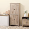 credenza alta Mobile Cucina a 4 Ante con Mensole Regolabili e Base Rialzata in Legno 80x40x182cm sala da pranzo soggiorno salotto F838-212NDA