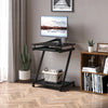 Scrivania per Computer Porta PC Classico e Salvaspazio, Scrivania per cameretta con Piano Tastiera a Scomparsa, 4 Ruote e Ripiano Inferiore Nero 60x48x73cm QS2836-293BKQS2
