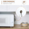 credenza alta armadio Mobile per microonde Dispensa Cucina in Legno con Armadietti e Cassetto Stile Country, 101x39x180cm, Bianco  soggiorno salotto sala pranzo F835-112V83WTA