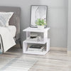 Tavolino Caffè 2 Ripiani Aperti Legno 40x41x43 Bianco HY6833-619WTHY6 ,  soggiorno salotto basso nero bianco marrone grgio design moderno sala moderno alto divano camera legno vetro rotondo