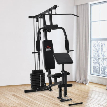 Stazione Fitness Multifunzione per Allenamento a Casa e Professionale in Acciaio, 148x108x207 cm, Nero ZM4A91-132ZM4