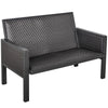 Salotto da Giardino con Divano da Esterno e Tavolino, Mobili da Giardino in Rattan Sintetico, Set 4 Pz, Grigio 860-166