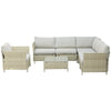 Salotto da Giardino 7 Pezzi Modulabile in Rattan PE con Cuscini, Beige 860-253V00BG