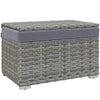 Baule da Giardino in Rattan PE con Rivestimento Interno in Tessuto Impermeabile, 76x45x48 cm, Grigio 865-018V00GY
