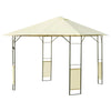 Gazebo da Giardino 3x3m in Metallo Nero con Tettuccio Crema 01-0867