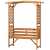 Panchina da Giardino in Legno di Abete con Arco Decorativo per Piante e Vasi, 160x50x198 cm, Marrone 84G-002V00BN