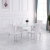 Tavolo Moderno Rettangolare Struttura in Metallo e Piano in Vetro Temperato - Bianco JH3835-479WTJH3