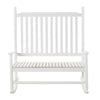 Sedia a Dondolo 2 Posti in Legno con Schienale Alto e Braccioli, 117x85x120 cm, Bianco 84A-149