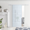 Porta Scorrevole Interna in Vetro Smerigliato e Satinato con Binario B3 in Alluminio per Bagno Cucina Studio Vetro 205x 90x 0,8cm WJ8B70-005WJ8