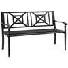 Panchina da Giardino in Acciaio a 2 Posti con Schienale Alto e Braccioli, 128x62.5x81.5 cm, Nero 84B-749V01