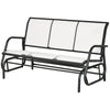 Panchina a Dondolo da Giardino a 3 Posti in Metallo e Tessuto a Rete Traspirante, 147x75x85cm, Beige 84B-531CW