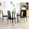 Set di 4 Sedie da Pranzo con Schienale Alto in Finta Pelle e Acciaio, 41x50x97cm, Nero TG1835-835V00BKTG1