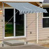 Tenda da Sole da Esterno 2x1.5m a Rullo con Manovella, Altezza e Angolazione Regolabile, Bianco e Verde ZA4840-182MX