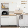 credenza alta cucina Dispensa in MDF con Ripiani Aperti, Armadietti e Cassetto, 119x41x180 cm, Bianco , mobile soggiorno sala pranzo F835-767V02WTA