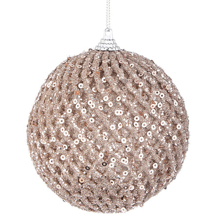 Palline in PVC "Evelyn Champagne" per albero di Natale moderno ed elegante
