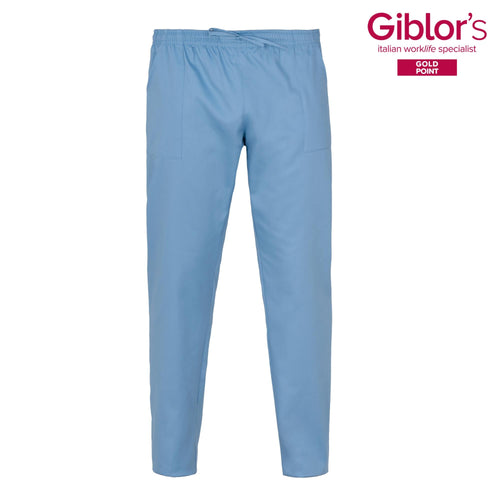 Pantalone Rodi Azzurro Tessuto Satin Uomo Medico Farmacista Dentista Infermiere