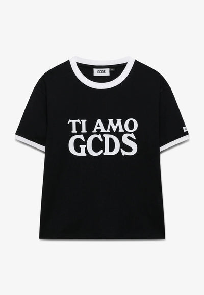 GCDS T-SHIRT TI AMO BOXY T-SHIRT da donna