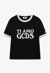 GCDS T-SHIRT TI AMO BOXY T-SHIRT da donna