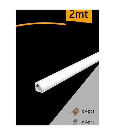 10pz Profilo In Alluminio 2mt Angolare A Plafone Sezionabile Per Strip Led Al-27