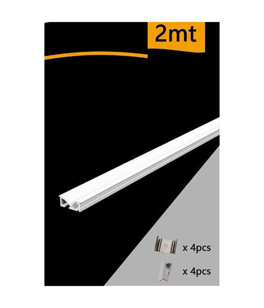 10pz Profilo In Alluminio A Plafone Sezionabile 2mt Per Striscia Strip Led Al-21