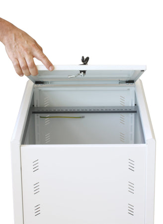 Armadio Rack 19'' ideale per Accumulatori Fotovoltaico 8U P600mm Bianco