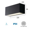 Applique da parete per esterno 20W a led a doppia emissione antracite Box
