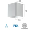 Applique da parete per esterno 7w a led a doppia emissione bianca Cube