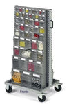 Scaffale per minuterie su ruote con 106 cassetti in plastica practibox cm. 72,5x61,3x143h