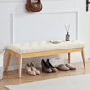 Panchina Hotel Legno e Tessuto Chester 108x40cm Ingresso Camera da Letto Beige