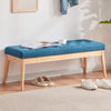 Panchina Hotel Legno e Tessuto Chester 108x40cm Ingresso Camera da Letto Blu