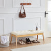 Panchina Hotel Legno e Tessuto Chester 108x40cm Ingresso Camera da Letto Beige