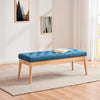Panchina Hotel Legno e Tessuto Chester 108x40cm Ingresso Camera da Letto Blu