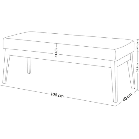 Panchina Hotel Legno e Tessuto Chester 108x40cm Ingresso Camera da Letto Beige