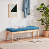 Panchina Hotel Legno e Tessuto Chester 108x40cm Ingresso Camera da Letto Blu