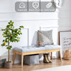 Panchina Hotel Legno e Tessuto Chester 108x40cm Ingresso Camera da Letto Grigio