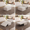 Divano Poltrona Letto 4Funzioni Pieghevole Salvaspazio Poggiapiedi Tasca Laterale Beige