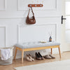 Panchina Hotel Legno e Tessuto Chester 108x40cm Ingresso Camera da Letto Grigio