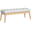 Panchina Hotel Legno e Tessuto Chester 108x40cm Ingresso Camera da Letto Grigio