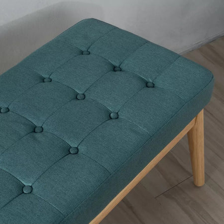 Panchina Hotel Legno e Tessuto Chester 108x40cm Ingresso Camera da Letto Verde