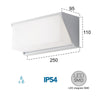 Applique da parete per esterno 12W a led bianca Liz