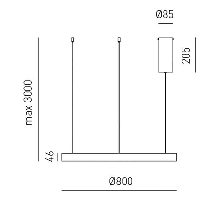 Lampadario moderno Gea Luce CRISEIDE S 1P LED sospensione anello lampad soffitto
