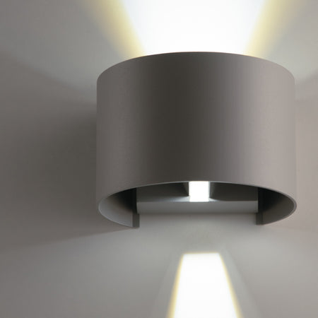 Applique da parete per esterno 2x5W a led a doppia emissione regolabile grigia Marg