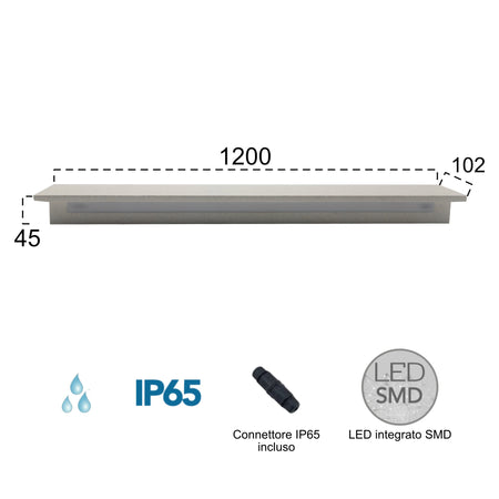 Applique da parete per esterno 30W a led a doppia emissione bianca Borg