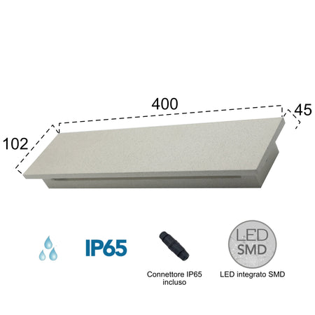 Applique da parete per esterno 12W a led a doppia emissione bianca Borg