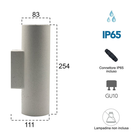 Applique da parete per esterno 2x35W GU10 a doppia emissione bianca Fripier