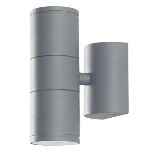 Applique da parete per esterno 2x35W GU10 a doppia emissione argento Gazza